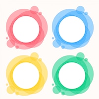 Colorful set of circle round frames