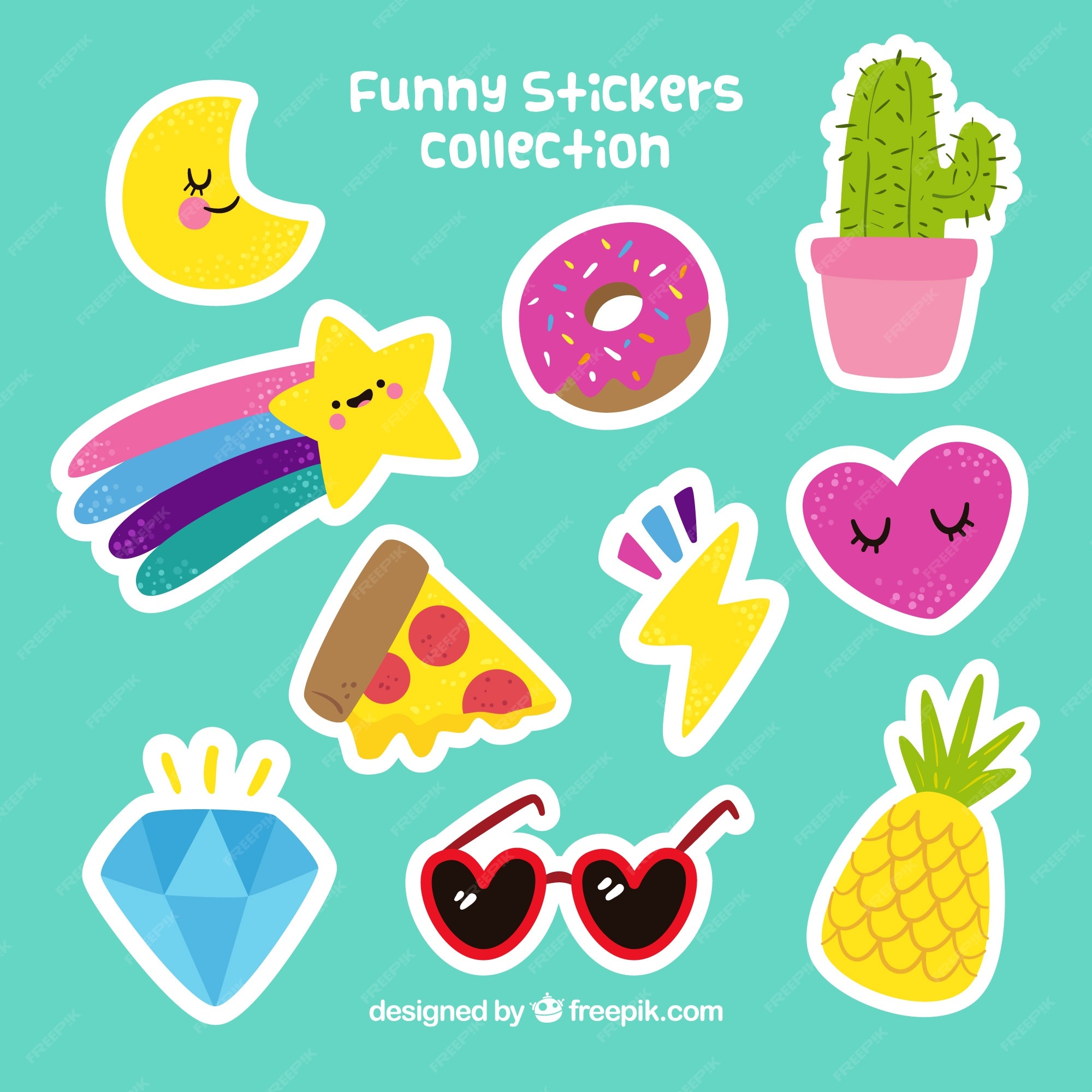 Vector Set Cute Fun Templates Framespatchesstickers Stock Vector