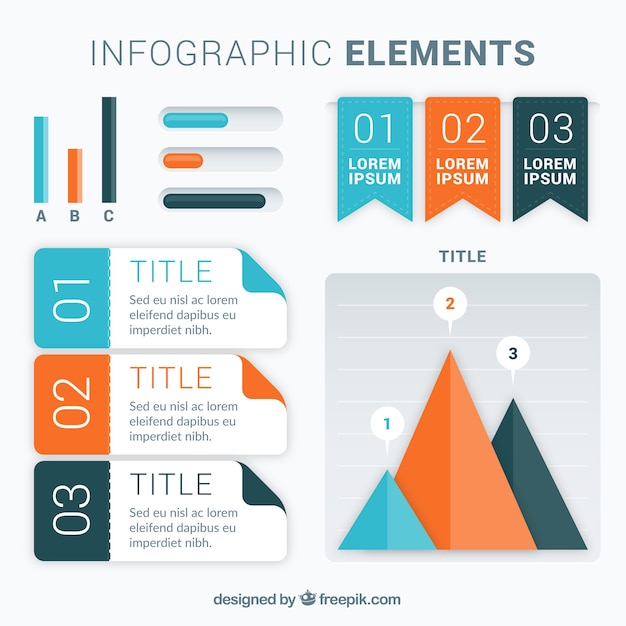 Free vector colorful set of infographic elemens