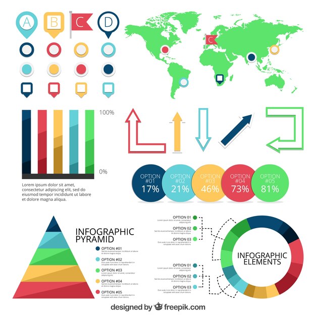 Colorful set of infographic elements