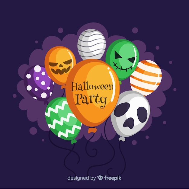 Бесплатное векторное изображение Красочный набор шаров хэллоуина