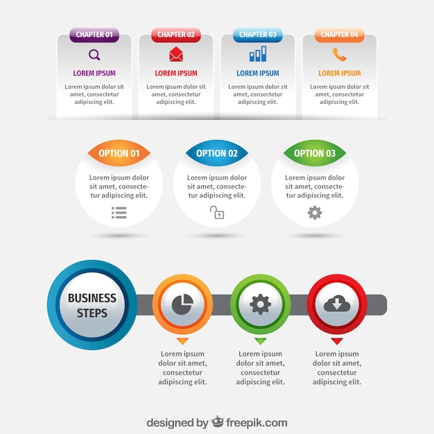 Infographic 요소의 화려한 세트