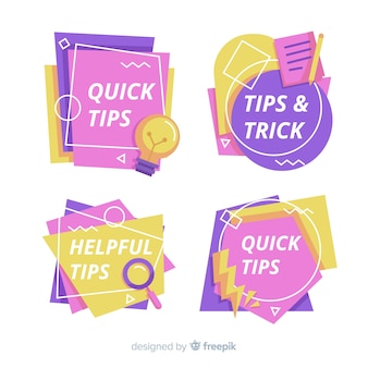 Colorful set of quick tips