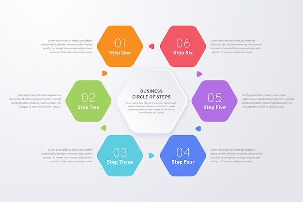 Free vector colorful set of steps infographic