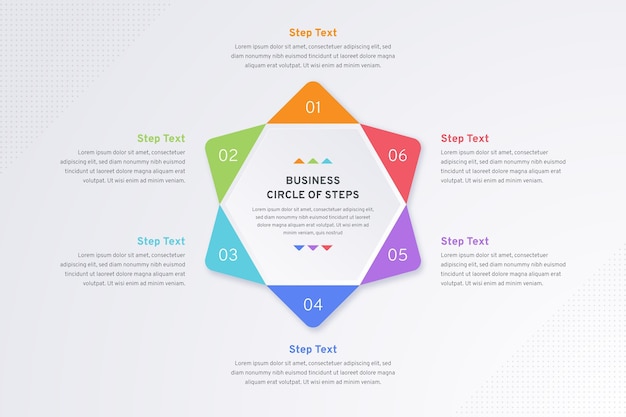 Free vector colorful set of steps infographic