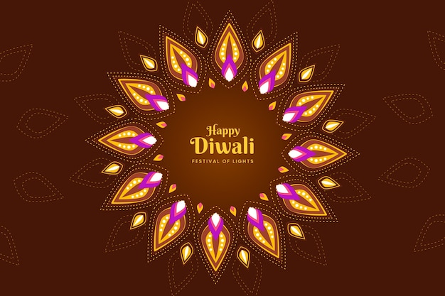 Free vector colorful shapes diwali event flat design