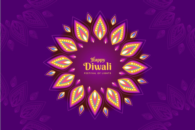 Colorful shapes diwali festival flat design