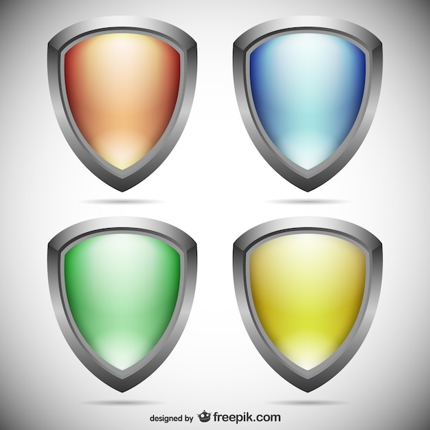 Free vector colorful shield vectors