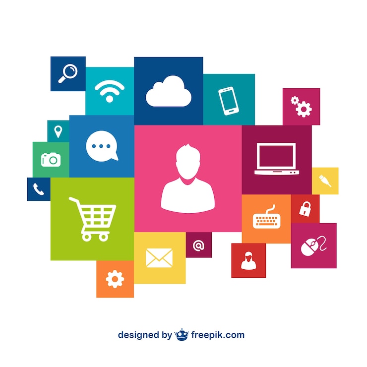 Free Vector colorful shopping icons