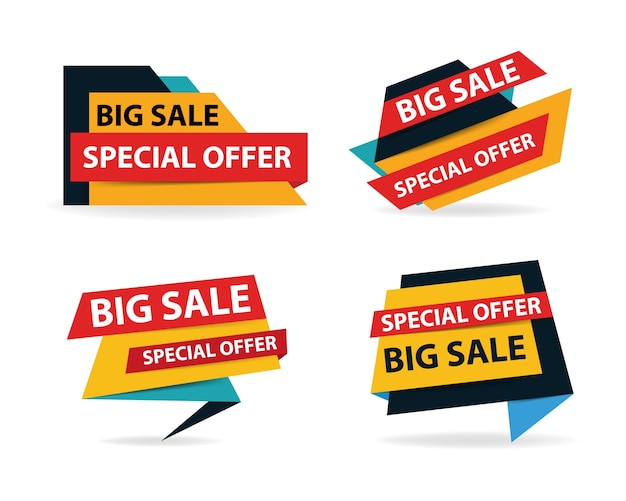 Colorful shopping sale banners