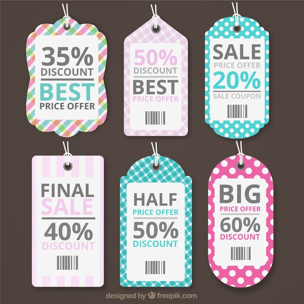 colorful shopping tags