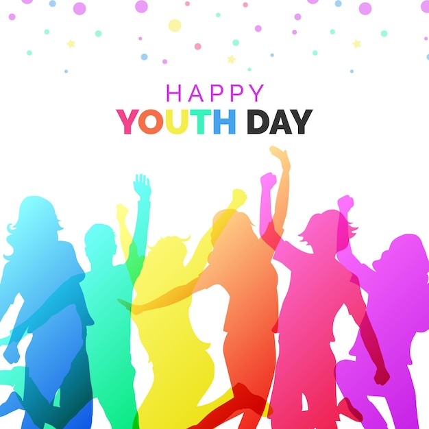 Free vector colorful silhouettes youth day