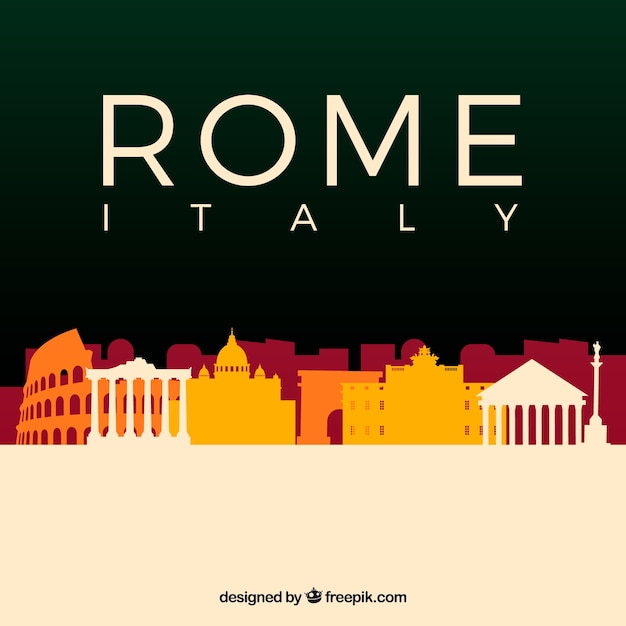 Free vector colorful skyline of rome