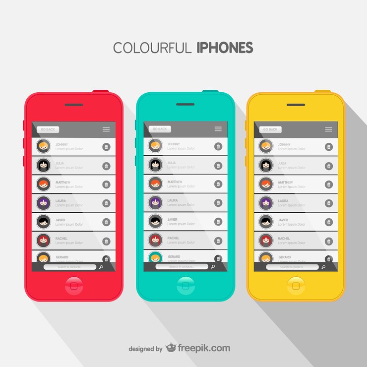 मुफ़्त वेक्टर colorful smartphone covers