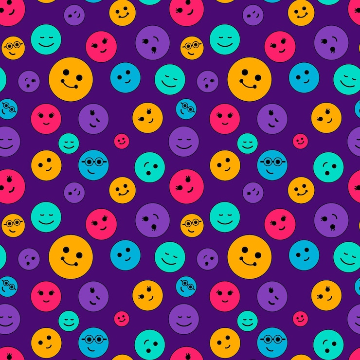 Free Vector colorful smile emoticons pattern