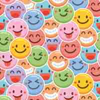 Free vector colorful smile emoticons pattern