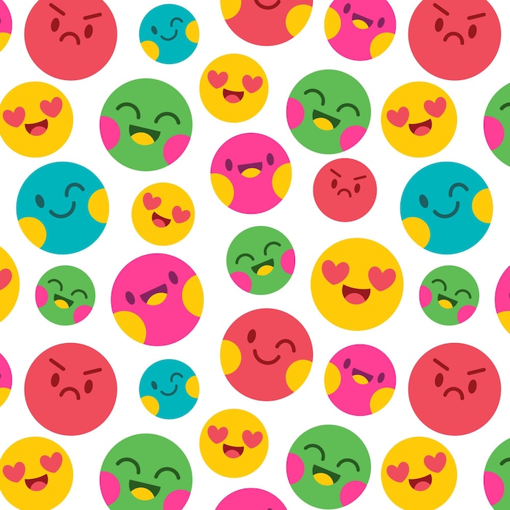 Free Vector colorful smile emoticons pattern