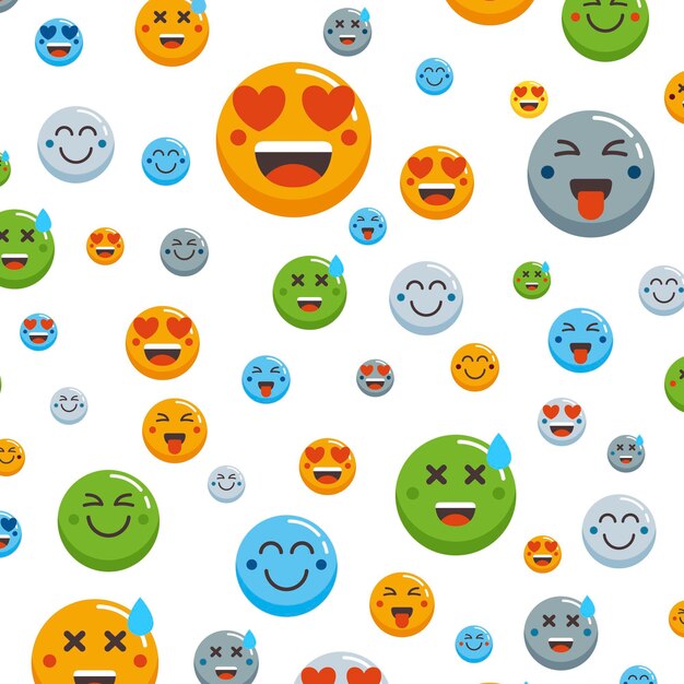 Colorful smile emoticons pattern