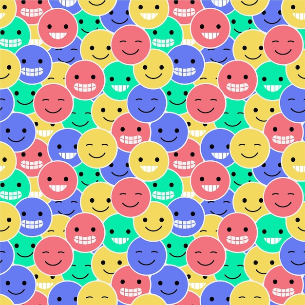 Free vector colorful smile emoticons pattern