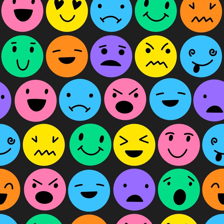 Free Vector colorful smile emoticons pattern