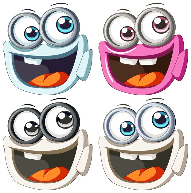 Цветные улыбающиеся мультфильмы
