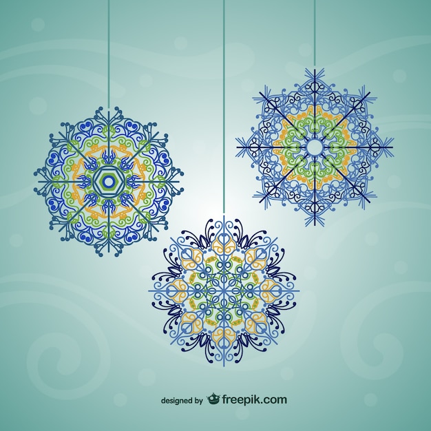 Free vector colorful snowflakes