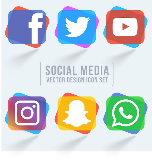 Free vector colorful social media icon pack