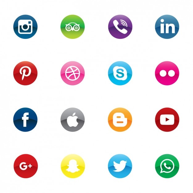 Free Vector colorful social media icons