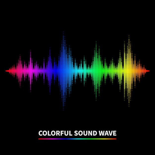 Sfondo colorato onda sonora. equalizzatore, swing e musica. illustrazione vettoriale