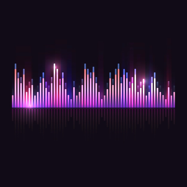 Бесплатное векторное изображение Цветной дизайн векторного эквалайзера звуковой волны