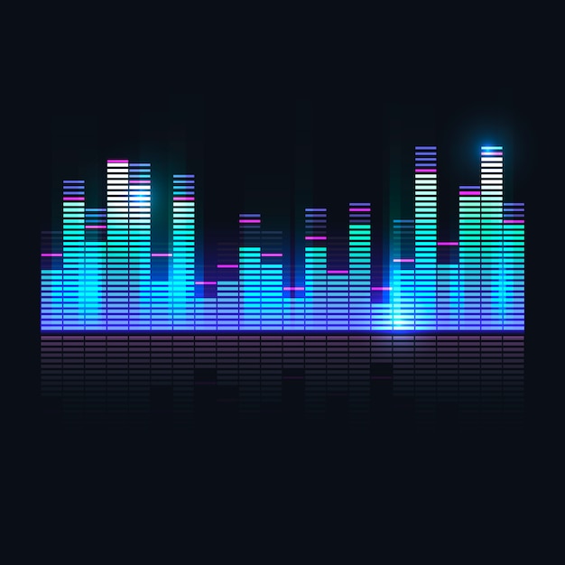 Free vector colorful sound wave equalizer