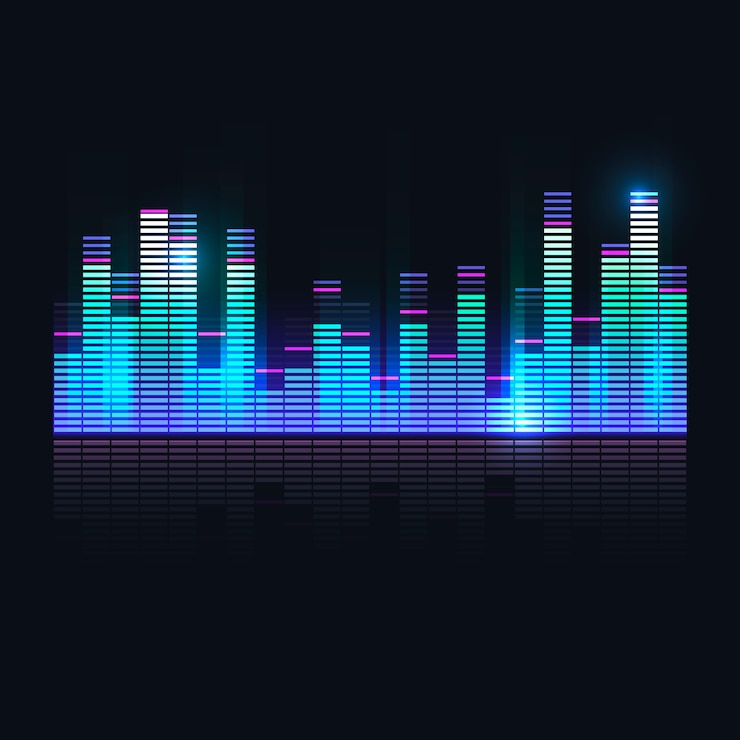 無料Vector カラフルな音波のイコライザー
