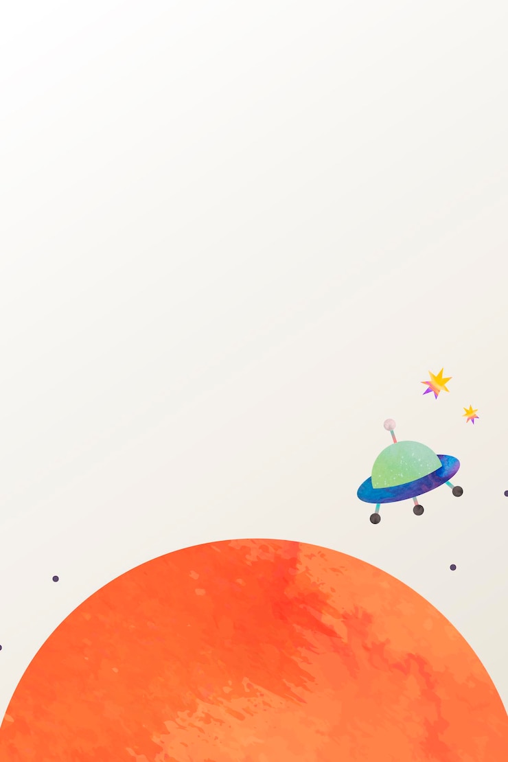 無料Vector ufoでカラフルな空間の水彩落書き