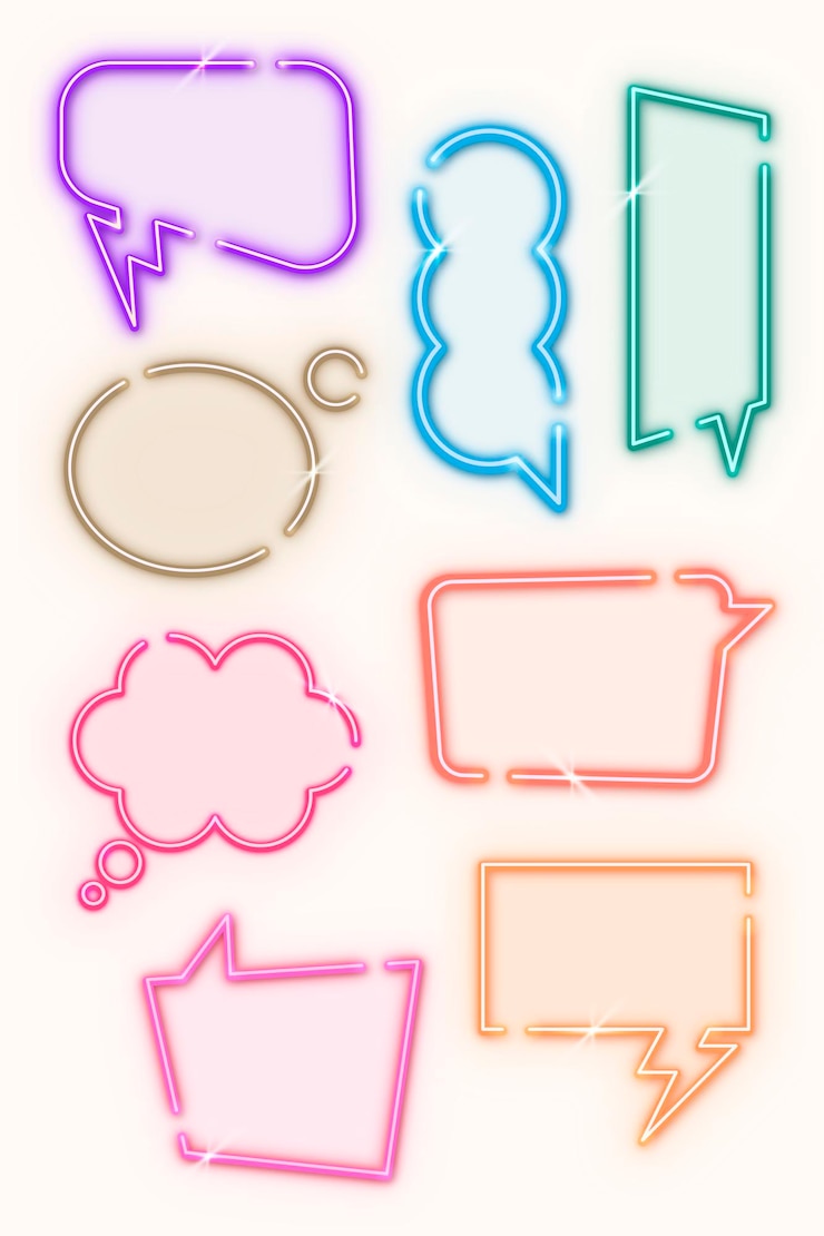 Free Vector colorful speech balloon design element collection vector