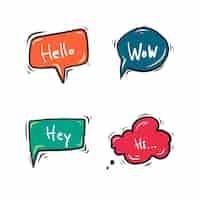 Free vector colorful speech bubble collection