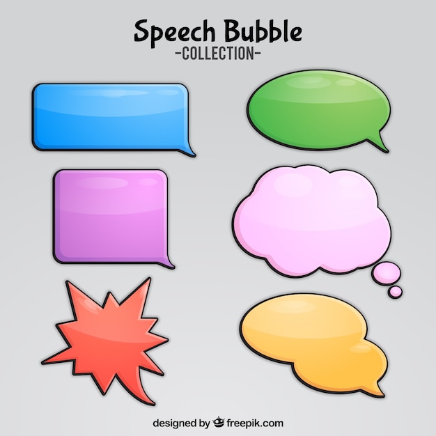 Free vector colorful speech bubble collection