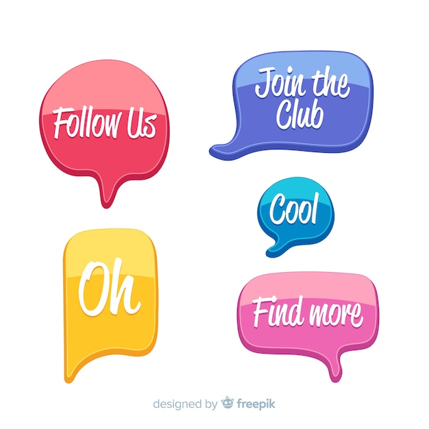 Colorful speech bubbles with expressions