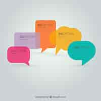 Free vector colorful speech bubbles