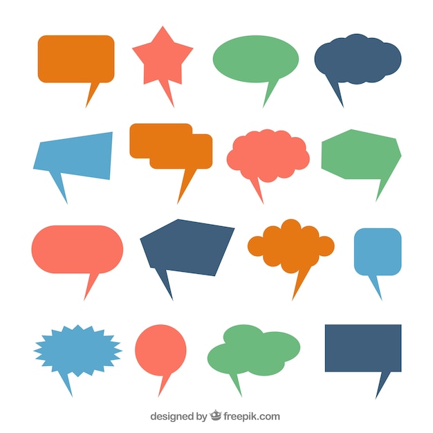 Free vector colorful speech bubbles