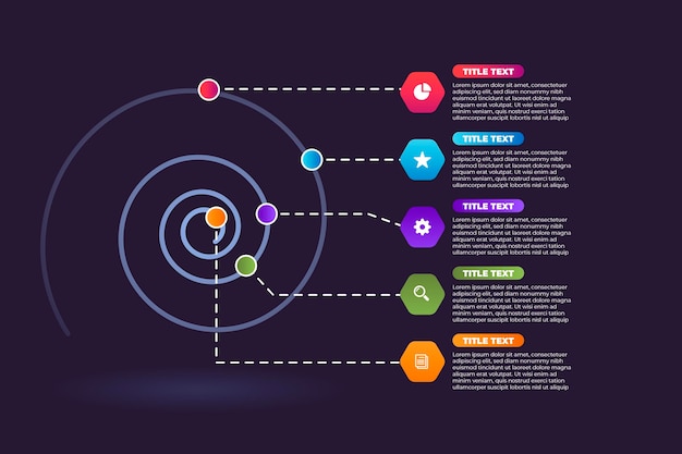 Free vector colorful spiral infographic concept