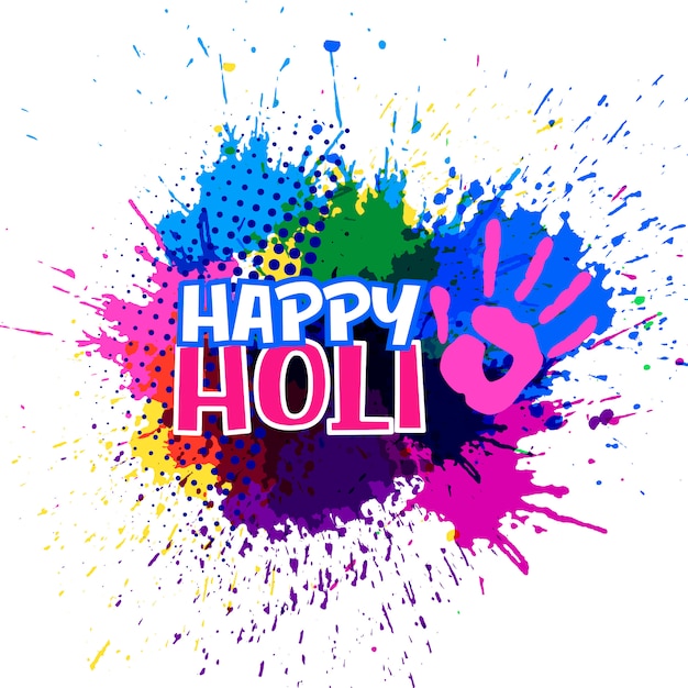 Colorful splashes for happy holi festival