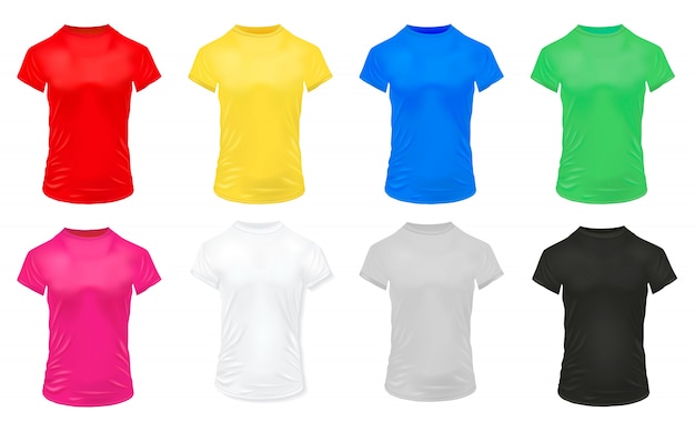 Vettore gratuito set di camicie sportive colorate