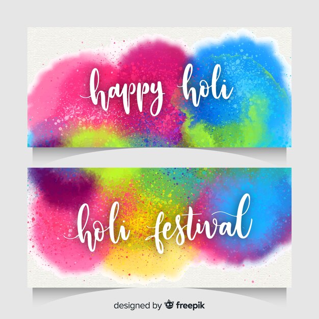 Colorful spots holi fesival banner