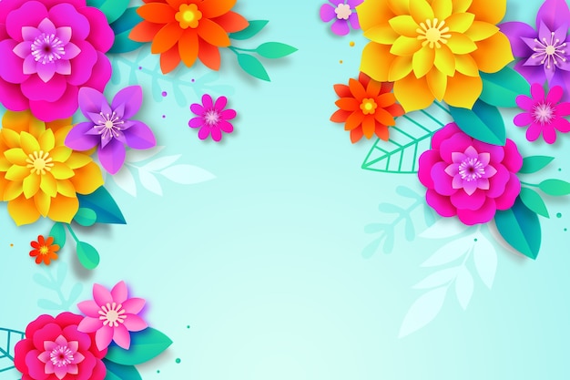 Colorful spring background paper style
