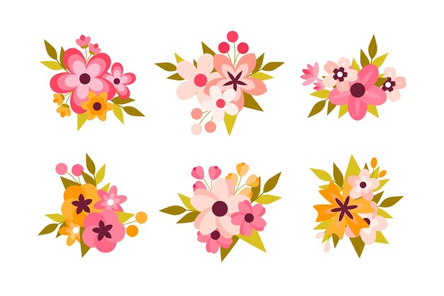 Free Vector colorful spring flower collection