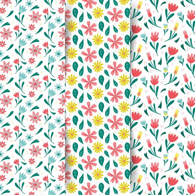 Colorful spring pattern set