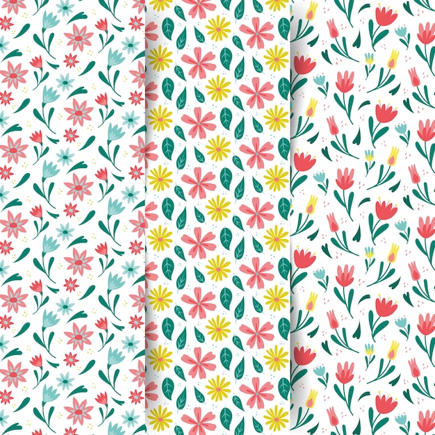 Colorful spring pattern set