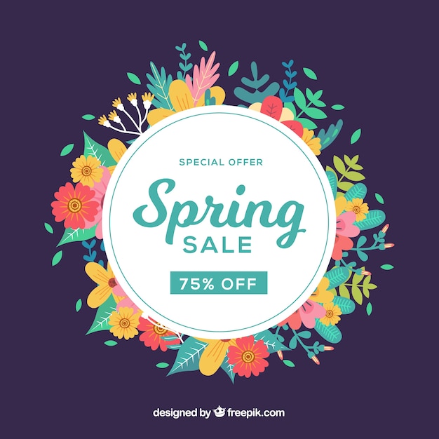 Colorful spring sale background