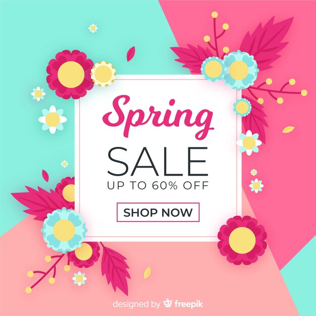 Colorful spring sale background