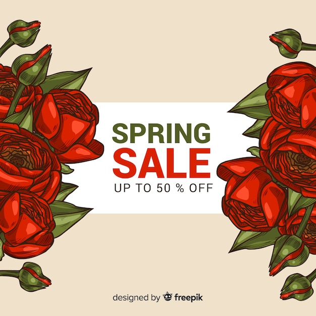 Colorful spring sale background